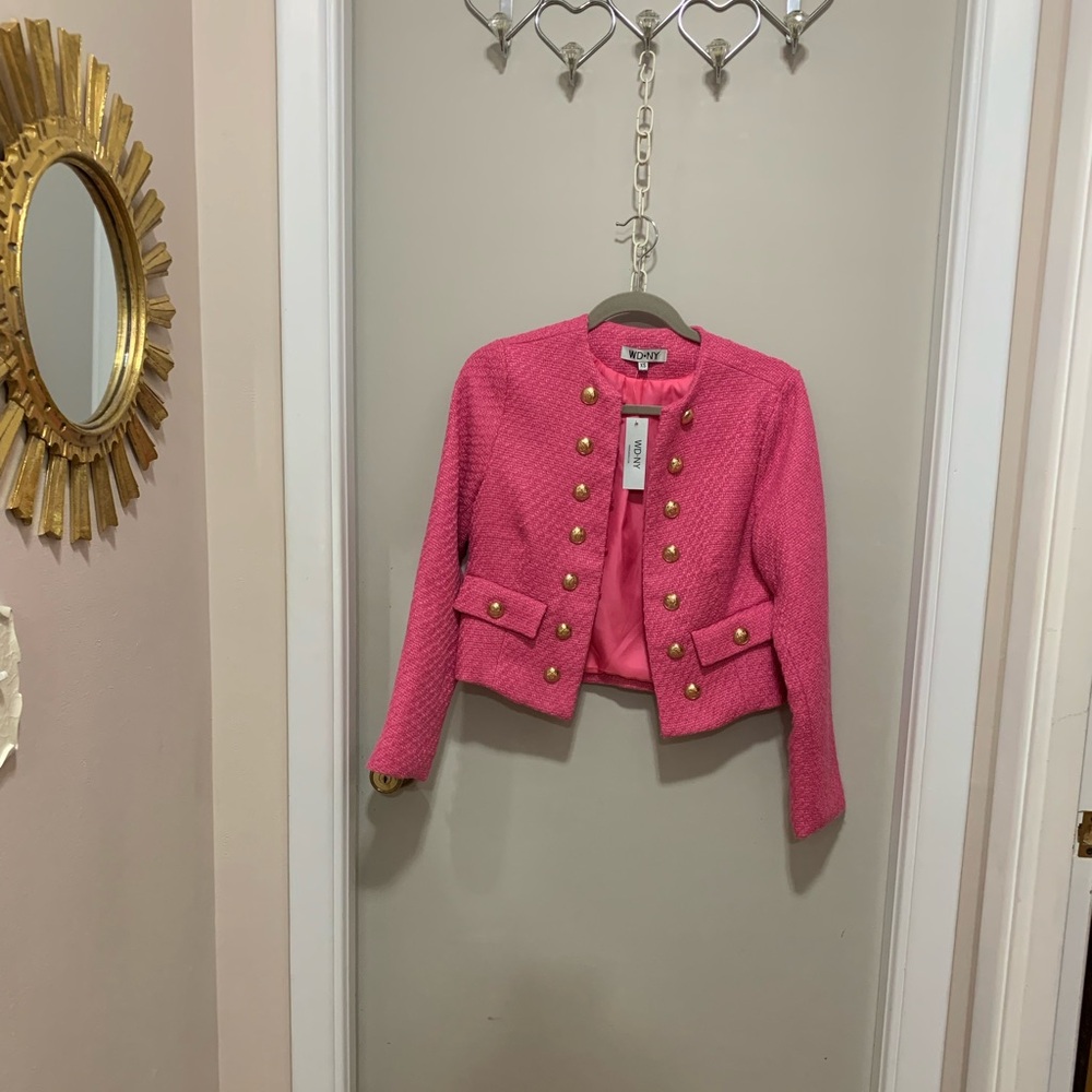 WD.NY Pink Blazer with Gold Accents